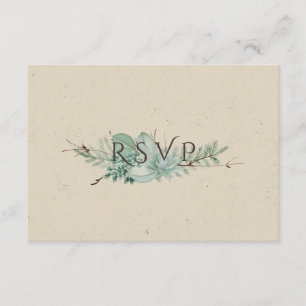Abundant Love - Succulent Bouquet Wedding RSVP Card