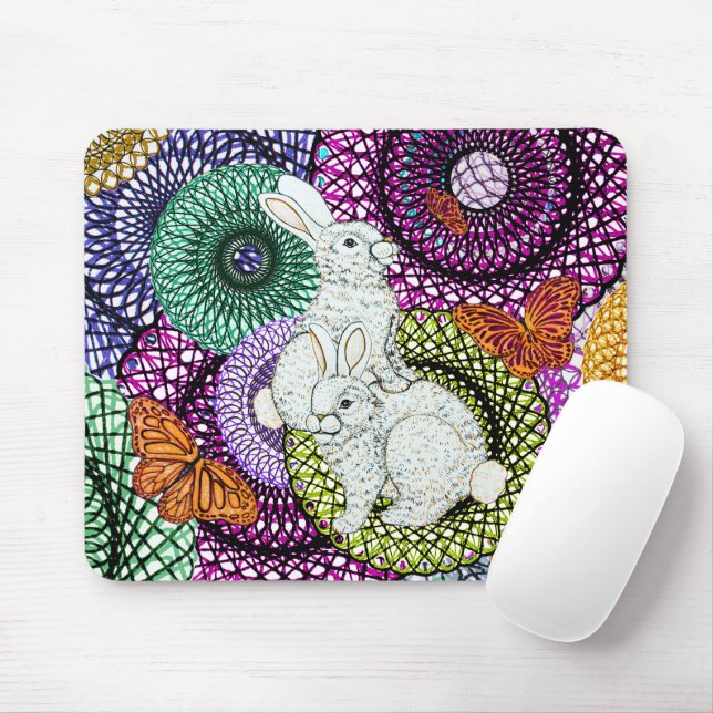 Abundant Rabbits Mouse Pad (With Mouse)