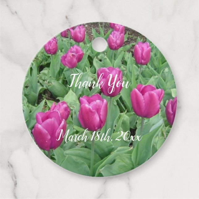 Abundant Tulips Thank You Favour Tags (Front)