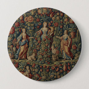 Abundia Good Fortune + Prosperity Tapestry 10 Cm Round Badge