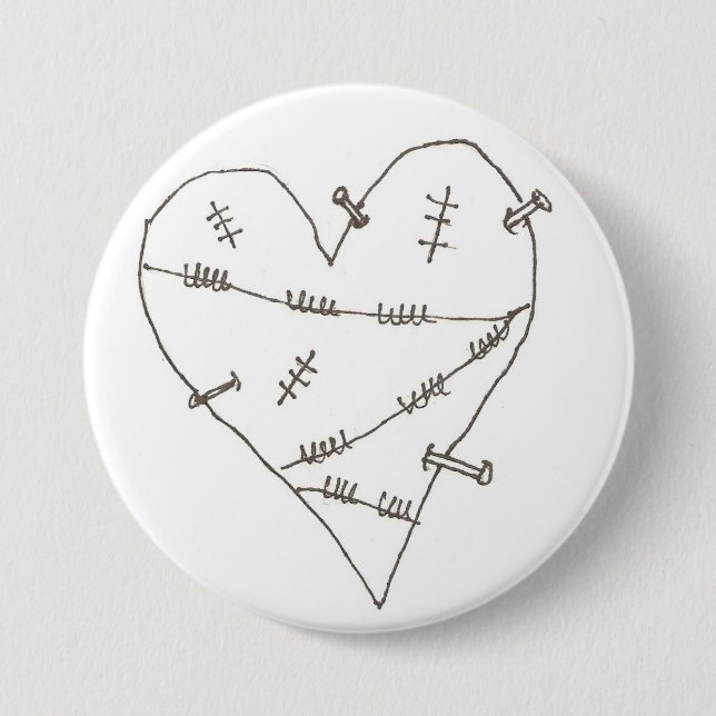 Abused Heart 7.5 Cm Round Badge (Front)