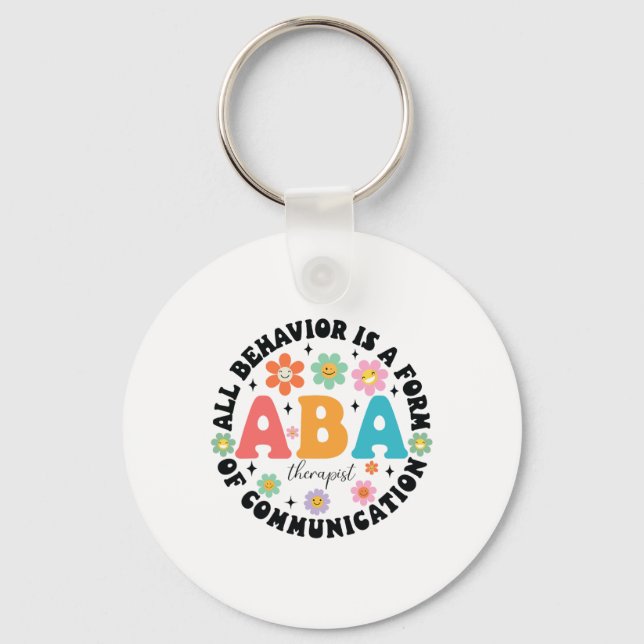 Aby Therapist Behaviour Analyst Autism Therapy Rbt Key Ring (Front)