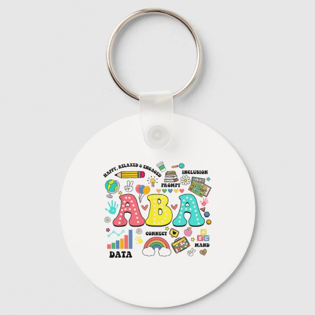 Aby Therapist Behaviour Analyst Autism Therapy Rbt Key Ring (Front)