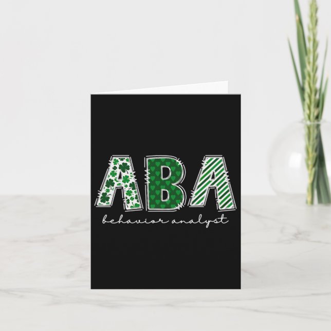 Aby Therapy Behaviour Analyst St Patricks Day Sham Card (Front)