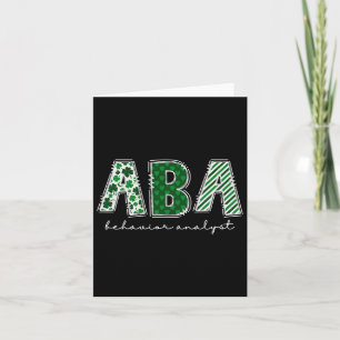 Aby Therapy Behaviour Analyst St Patricks Day Sham Card