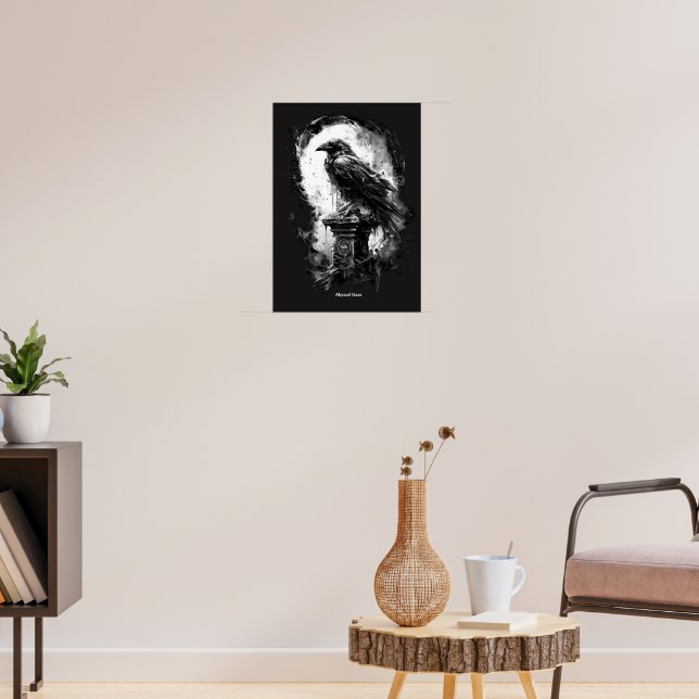 Abyssal Gaze Heavy Metal Raven Skull  Poster (Living Room 3)