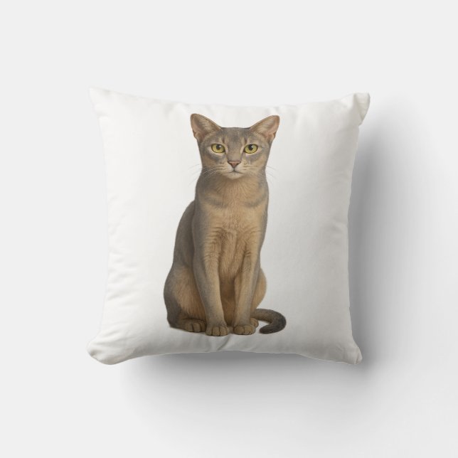 Abyssinian Blue Cat Pillow (Front)