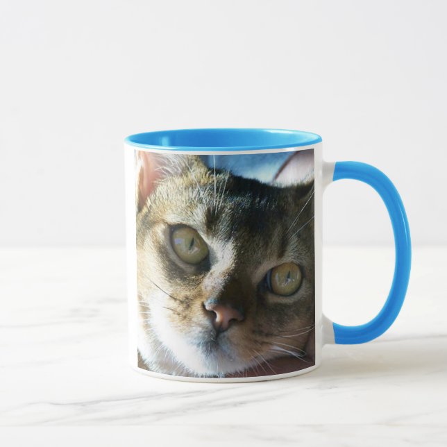 Abyssinian Blue Male Cat Mug (Right)