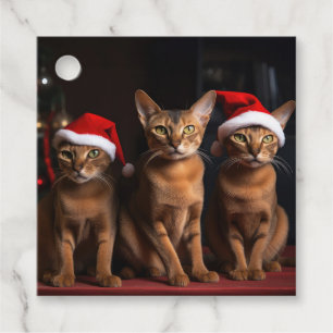 Abyssinian by the Fireplace Christmas Favour Tags