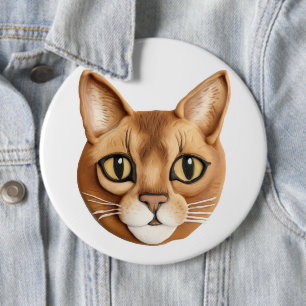 Abyssinian Cat 3D Inspired 6 Cm Round Badge