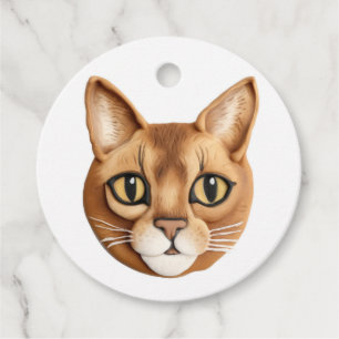Abyssinian Cat 3D Inspired Favour Tags