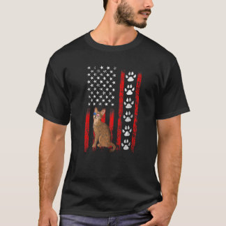 Abyssinian Cat 4th Of July Patriotic American Flag T-Shirt