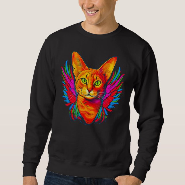 Abyssinian Cat Angel Wings Sweatshirt (Front)