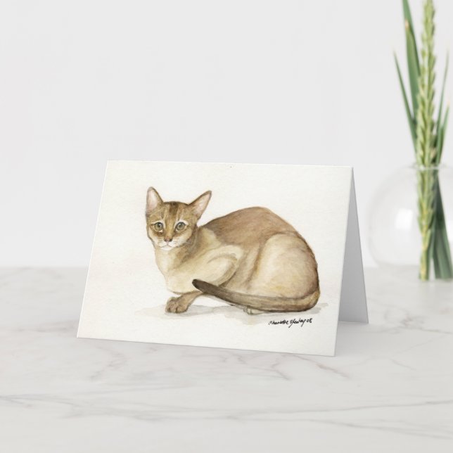 "Abyssinian Cat" Art Reproduction Greeting Card (Front)