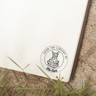 Abyssinian Cat, Book From the Library Of Rubber Stamp