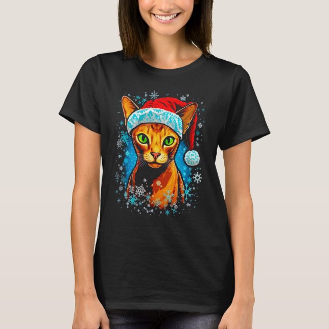 Abyssinian Cat Christmas 1 T-Shirt (Front)