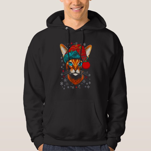 Abyssinian Cat Christmas Hoodie (Front)