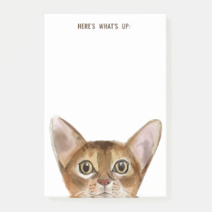 Abyssinian Cat   Editable Text   Here's What's Up Post-it Notes