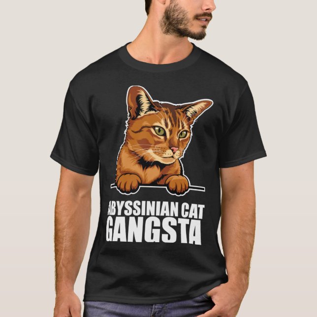 Abyssinian cat gangsta T-Shirt (Front)