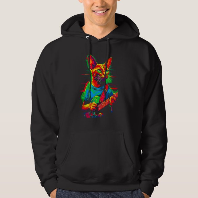 Abyssinian Cat Guitar Hoodie (Front)