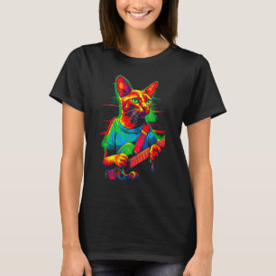 Abyssinian Cat Guitar T-Shirt
