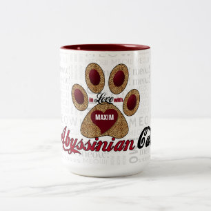 Abyssinian Cat Lover's Breed Specific Cheetah Two-Tone Coffee Mug
