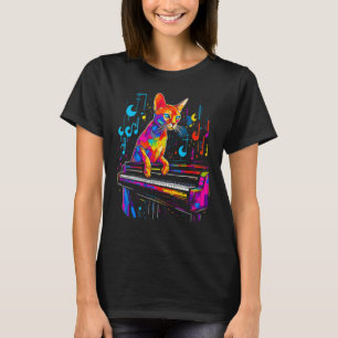 Abyssinian Cat Piano T-Shirt