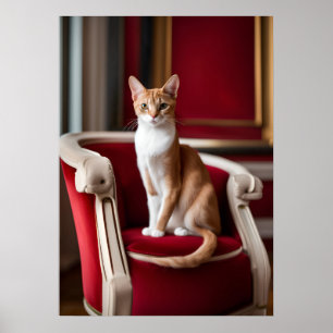 Abyssinian Cat Portrait Fine Art Poster — Ginger
