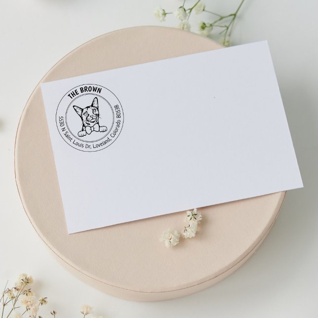 Abyssinian Cat Return Address  Rubber Stamp (Creator Uploaded)