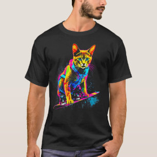Abyssinian Cat Snowboard T-Shirt