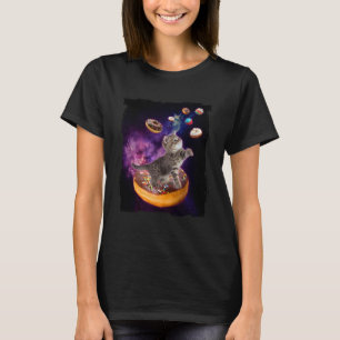 Abyssinian Cat Space Donuts  Kitty in Space Kid T-Shirt