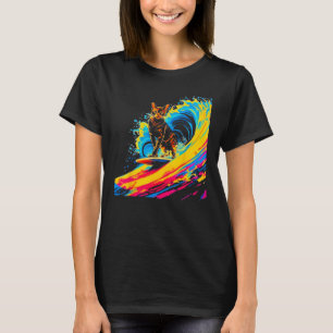 Abyssinian Cat Surfing T-Shirt