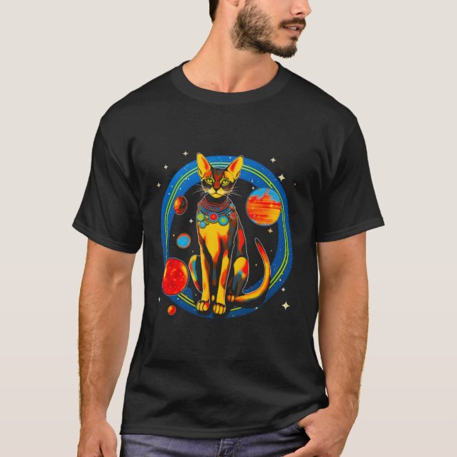 Abyssinian Cat Universe Science T-Shirt (Front)
