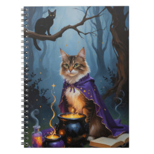 Abyssinian Cat  Whimsical Halloween Painting  Notebook