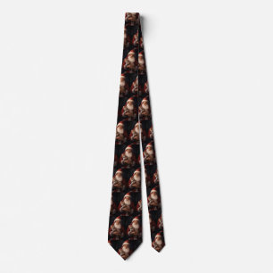 Abyssinian Cat with Santa Claus Festive Christmas  Tie