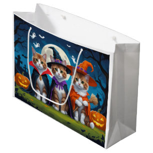 Abyssinian Cats Pumpkin Halloween Funny Large Gift Bag