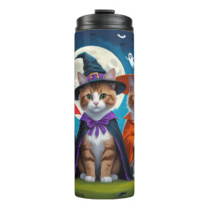 Abyssinian Cats Pumpkin Halloween Funny Thermal Tumbler
