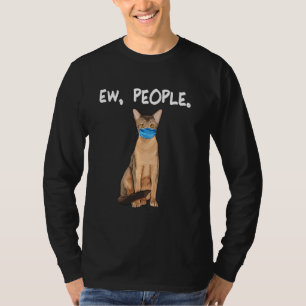Abyssinian Ew People  Cat Wearing Face Mask T-Shirt
