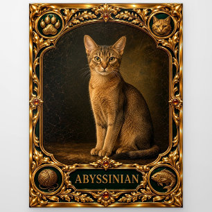 Abyssinian, Jewelled Heirloom Art Postcard