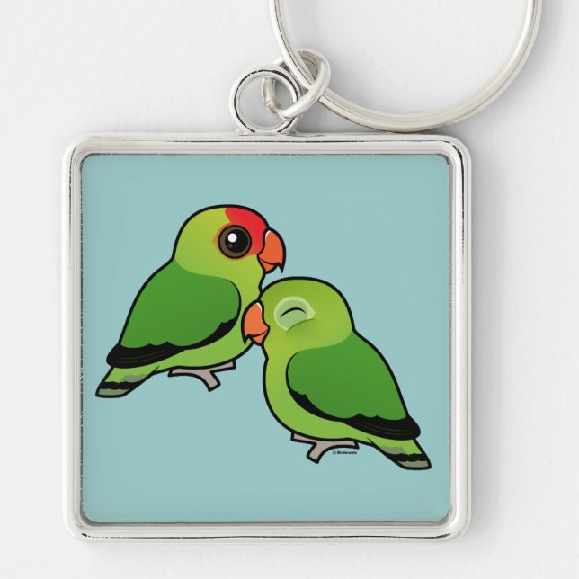 Abyssinian Lovebird Adorable Pair Key Ring (Front)