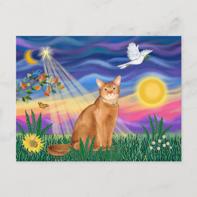 Abyssinian (red 18) - Twilight (horiz) Postcard (Front)