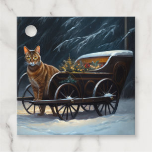 Abyssinian Snowy Sleigh Ride Christmas Decor Favour Tags
