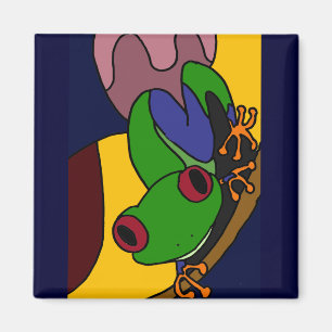 AC- Abstract Art Tree Frog Magnet