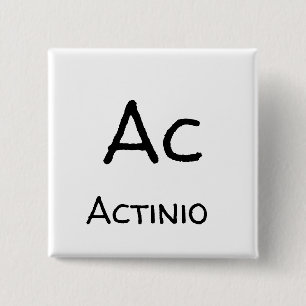 ac actinio table of elements 15 cm square badge