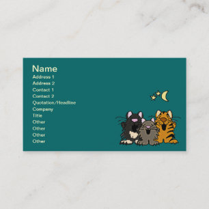 AC- Awesome Singing Cartoon Cats Business Cards