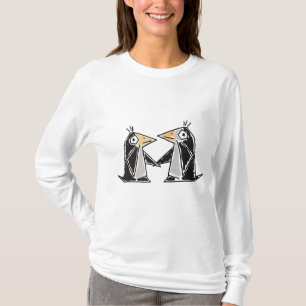 AC- Cartoon Penguins Holding Hands T-shirt