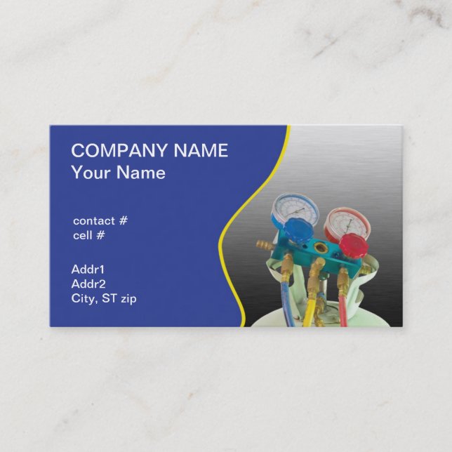AC maintenance gauge Business Card (Front)