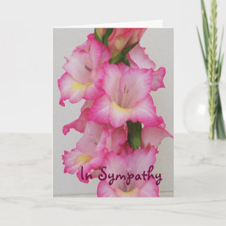 AC- Pink Gladiolas Floral Sympathy Card