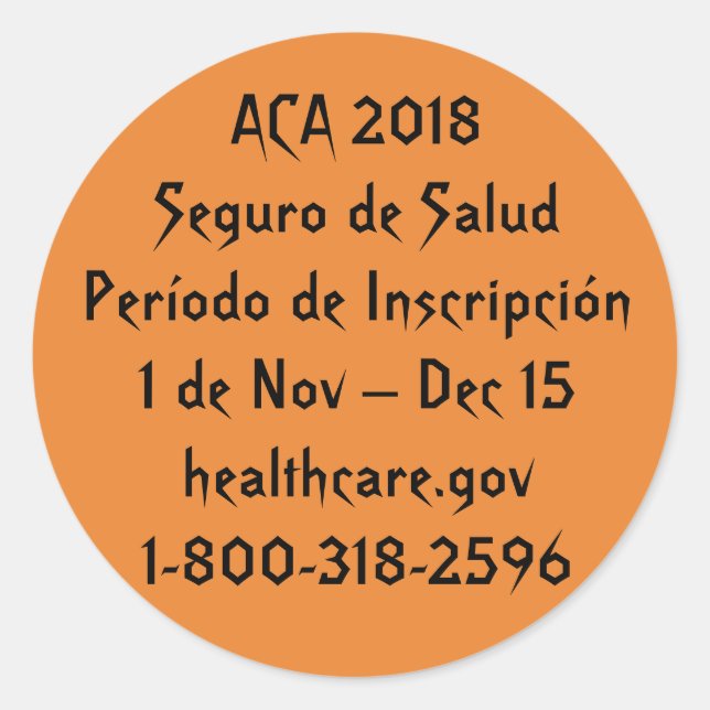 ACA Período de Inscripción - Horror de Halloween Classic Round Sticker (Front)