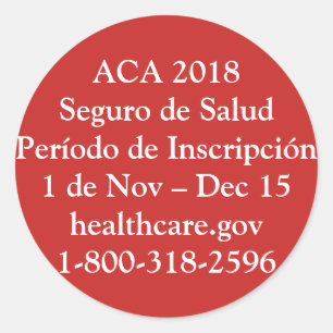 ACA Período de Inscripción - Resistencia Roja Classic Round Sticker